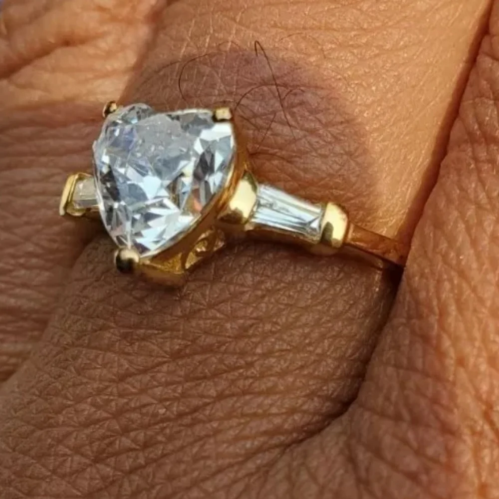 Swarovski Zirconia Heart Vermeil YG Over Sterling Silver